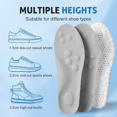 Steppers Insoles for Men Women, 2026 New 4D Memory Foam Cloud Shoe, Massage Insole Enhanced Arch Support & Cushioned Comfort Breathable, Fits All Shoe Types (Orange, US-Men-6.5-11) - Image 4