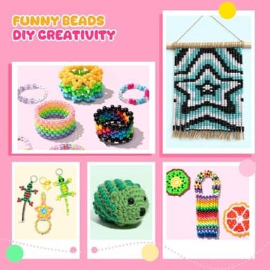 Simetufy 6000Pcs Pony Beads, 30 Colors 6x9MM Kandi Beads Bulk for Crafts Bracelet Making Hair Braiding Jewelry Key Chains DIY Valentine' s Day Romantic Gifts Christmas Gifts (Stack Box - Image 8