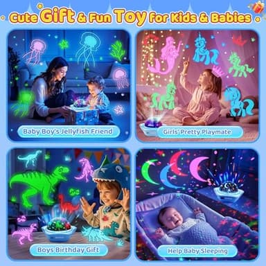 One Fire Night Light for Kids Gifts, 6 Films+78 Lighting Modes Ceiling Star Projector, Rechargeable Night Light Projector, 360°Rotating Star Lights for Bedroom Decor, Sensory Toys for Baby Boy Gifts - Image 6