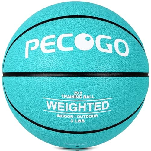 PECOGO Weighted Training Basketball 29.5" 2.2/3/3.3LBS Heavy Training Indoor Outdoor Basket Ball Hygroscopic Leather for Improving Handling Dribbling Passing and Rebounding Skill(Blue) (3 LBS) - Image 1