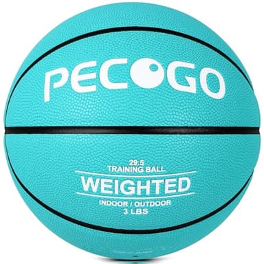 PECOGO Weighted Training Basketball 29.5" 2.2/3/3.3LBS Heavy Training Indoor Outdoor Basket Ball Hygroscopic Leather for Improving Handling Dribbling Passing and Rebounding Skill(Blue) (3 LBS) - Image 1