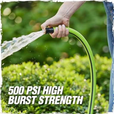 Rugged Rhino Heavy Duty Flexible Light Weight Garden Hose, 25ft x 5/8in, 4 Layer Leakproof Outdoor Gardening Tools, Watering Supplies, Powerful Water Pressure for Lawn, Flowers, Green Black - Image 5