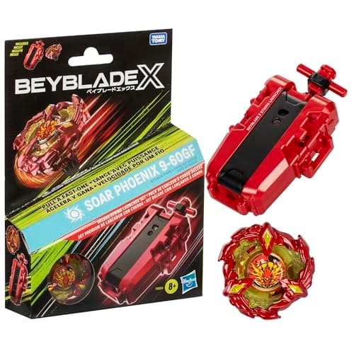 BEYBLADE X Soar Phoenix 9-60GF Deluxe String Launcher Set with Attack Type Right-Spinning Top Toy; Great Gift for 8 Year Old Boys and Girls - Image 1