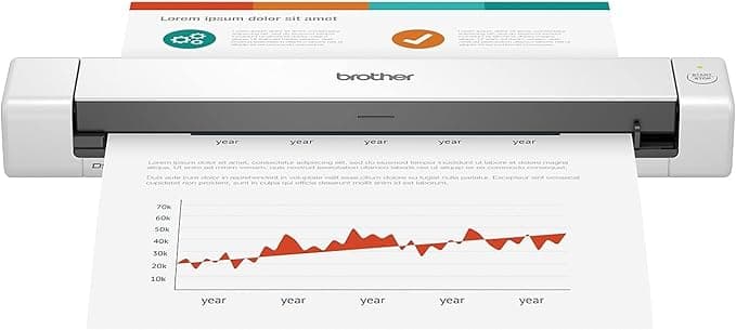 Brother DS-640 Compact Mobile Document Scanner, (Model: DS640) 1.5"x2"x11.9" - Image 1