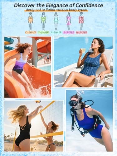 Modest Full Coverage One Piece Swimsuit Women Criss Cross Back Long Torso High Neck Bathing Suit Cute Floral Swim Suits Blue Yellow Leaf M - Image 7