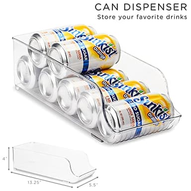 Sorbus Refrigerator Organizers and Storage Bins Set of 6 – Includes 2 Wide Bins, 2 Narrow Bins, Soda Can Organizer (12 Cans), and 14 Egg Holder – Clear Bins for Fridge Organization, Pantry, Freezer - Image 4