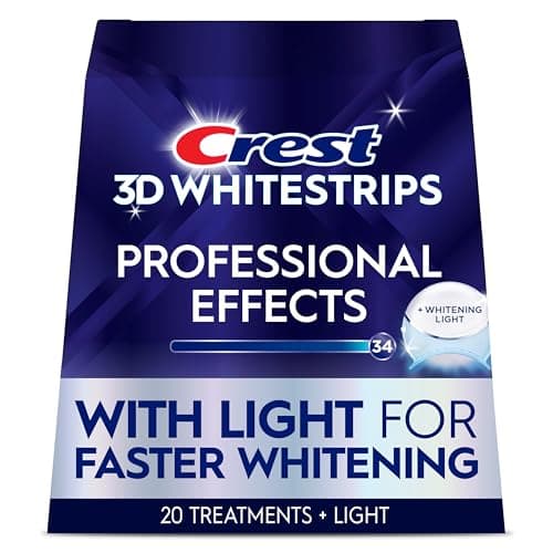 Crest 3D Whitestrips Professional Effects + LED Light – Teeth Whitening Kit, 1 Light + 20 Treatments, Each with 1 Upper/1Lower, 40 Strips – Crest 3DWhite Teeth Whitening Strips - Image 1