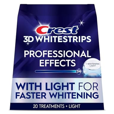 Crest 3D Whitestrips Professional Effects + LED Light – Teeth Whitening Kit, 1 Light + 20 Treatments, Each with 1 Upper/1Lower, 40 Strips – Crest 3DWhite Teeth Whitening Strips - Image 1