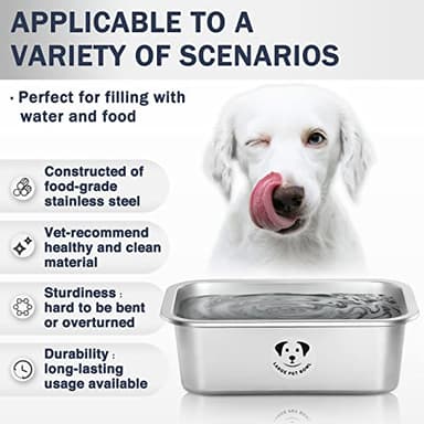 Stainless Steel Dog Bowls for Large Dogs, High Capacity Metal Dog Food Bowls, Food and Water Bowl for Larges, X-Large, and Big Dogs 1.25 Gallons - Image 2