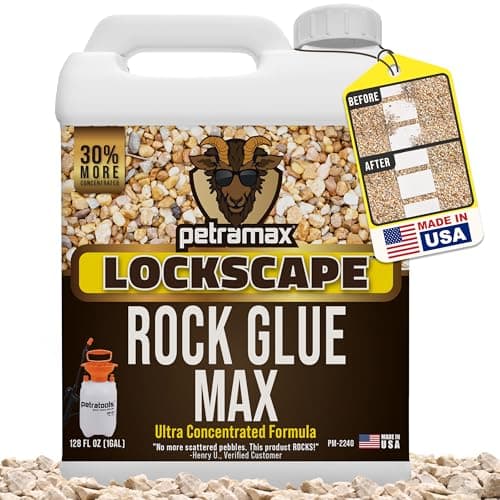 Petra Max Rock Glue for Landscaping, 1 Gallon - Wide Coverage & Pet Safe Mulch Glue for Rocks - Lockdown Gravel/Pebbles/Stones - Sticky Clear Gravel Binder & Decomposed Granite Stabilizer - Image 1