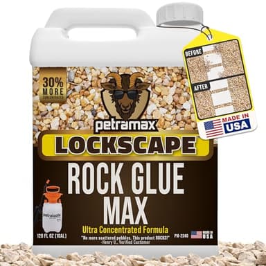 Petra Max Rock Glue for Landscaping, 1 Gallon - Wide Coverage & Pet Safe Mulch Glue for Rocks - Lockdown Gravel/Pebbles/Stones - Sticky Clear Gravel Binder & Decomposed Granite Stabilizer - Image 1