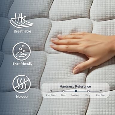 Qabefy Queen Mattress, 12 Inch Memory Foam Hybrid Mattress in a Box, Medium Firm and Individually Pocket Springs - Pressure Relief, CertiPUR-US Certified, Motion Isolation - Image 4