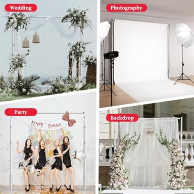 EMART 10x10ft Heavy Duty Backdrop Stand Kit, Adjustable Pipe and Drape Photo Booth Frame for Wedding, Party, Christmas, Birthday Decorations - Image 7