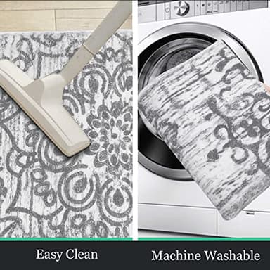 HEBE Hallway Runner Rug 2'x6' Washable Vintage Distressed Area Rugs Non Slip Laundry Rug Runner Boho Floor Carpet Runners for Hallways Entryway Laundry Room Kitchen Bathroom - Image 4