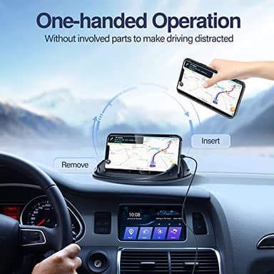 Loncaster Car Phone Holder, Car Phone Mount Silicone Car Pad Mat for Various Dashboards, Slip Free Desk Phone Stand Compatible with iPhone, Samsung, Android Smartphones, GPS Devices and More, Black - Image 3