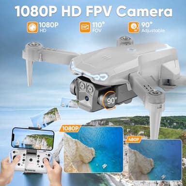 Naseto 1080P HD Foldable Drone with Camera for Adults & Kids, RC Quadcopter with One-Key Takeoff/Landing, Altitude Hold, Waypoint Flight, 360° Flip, 2 Batteries, Easy-to-Fly Toy for Boys and Girls - Image 2