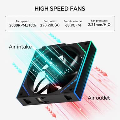 Thermalright TL-M12Q X3 120mm PC Case Cooling Fans, Daisy-Chain | 2000RPM | High Airflow | ARGB | Dual Infinity Mirrors Lighting for Gaming Build(3-Pack) - Image 5