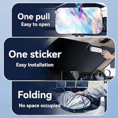 for Mercedes Benz C C300 A B E E350 GLA GLB250 CLA CLK Class Windshield Sun Shade - Foldable Windshield Cover Sun Shade Accessories Protect Car from Sun Rays Overlapping UV Reflective Window Sunshad - Image 6