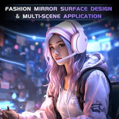 Gtheos 2.4GHz Wireless Gaming Headset for PS5, PS4 Fortnite & FPS Gamers, PC, Nintendo Switch, Bluetooth 5.3 Gaming Headphones with Noise Canceling Mic, Stereo Sound, 40+Hr Battery (Pink) - Image 8