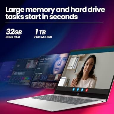 HP 17.3" Touchscreen Laptop, 13th Gen Intel 12-Core Ultra 7 255U, Copilot AI&12 Tops NPU, WiFi 6& BT 5.4, 32GB RAM DDR5&1TB SSD, Long Battery Life, Win 11 Pro with 2 in 1 Dock and Laptop Stand - Image 5