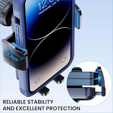 Phone Holder Car [Military Grade Suction Ultra Strong Base] Cell Phone Car Holder 3 in 1 Dashboard Windshield Air Vent Hands-Free for Garmin GPS iPhone Android - Image 4