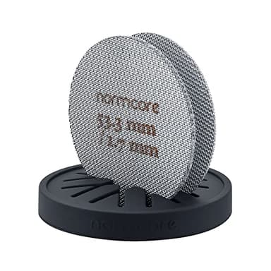Normcore 2 Packs 53.3mm Puck Screen with Stand - Reusable Contact Shower Screen with Silicone Holder - 1.7mm / 1.0mm Thickness 150μm Mesh - Compatible with Espresso Machine 54mm Portafilter Basket - Image 3