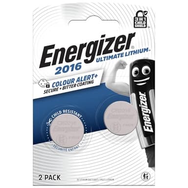 Energizer CR2016 Batteries (2 Pack) - 3V Lithium Button Batteries - The First 3 in 1 Child Shield Battery - Color Alert Technology - 12 Years of Storage - Image 7