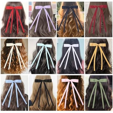 WORTL 16 PCS Hair Bows for Women,Hair Ribbon Hair Bows With Long Tail,Hair Bow Clips Hair Barrettes for Women Accessories - Image 4