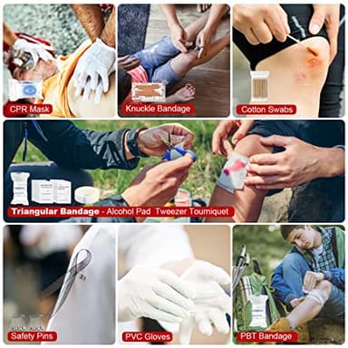 Survival Kits,222 PCS Emergency Survival Gear First Aid Kits with Molle System Compatible Bag Outdoor Camping Gear Emergency Kits for Hunting,Hiking,Fishing, Gifts for Men Women - Image 7