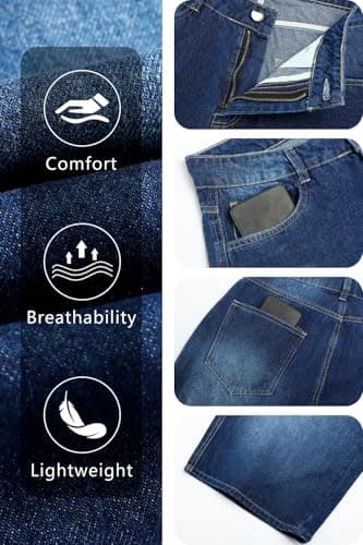 GINGTTO Mens Baggy Denim Shorts Casual Loose Fit Blue Jean Shorts Long Cut Off Hip Hop Cropped Jorts Men 30 - Image 5