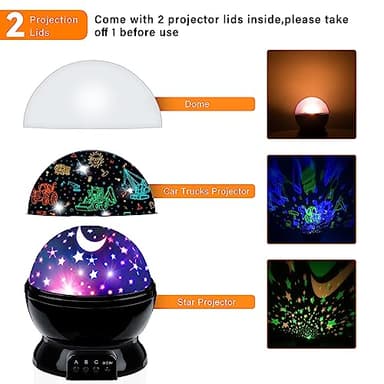 Car Truck Night Light Projector Toys for Boys Age 3-5 Toddler Tractor Nightlights 360 Degree Rotation with 17 Colors Changing Baby Ceiling Light Projector for Boys Girls Bedroom Decoration - Image 6