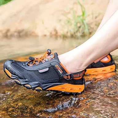 HUMTTO Men's Amphibious Water Shoes - Outdoor Hiking Sandals for Men Summer Non-Slip Quick Drying Water Sandals River Shoes 10.5 Black - Image 6