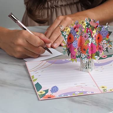 Paper Love 3D Floral Arrangement Pop Up Card, Gift for Birthday, Wedding, Anniversary, Thank You, Get Well, All Occasion or Just Because - 5" x 7" Cover - Includes Envelope and Note Tag - Image 5