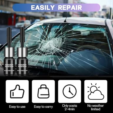 Windshield Repair Kit, 2 Bottles Nano Glass Crack Repair Liquid Quick Windshield Repair for Chips, Cracks, Bulls-Eye and Star-Shaped Crack. - Image 5