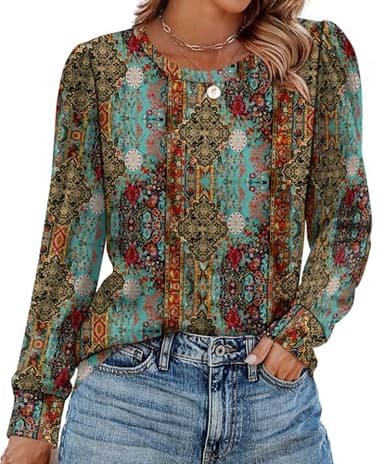 Alaroo Plus Size Tops for Women Western Shirts Fall Fashion Cowgirl Crewneck Sweatshirts Trendy Clothes 2025 Print 4 3XL - Image 2