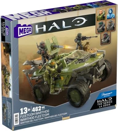 MEGA HALO the Series Vehicle Building Toys Set, FLEETCOM Warthog ATV with 469 Pieces, 5 Micro Action Figures, Poseable Articulation, Kids and Fans - Image 6