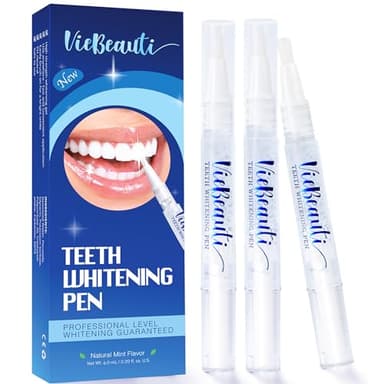 VieBeauti Teeth Whitening Pen (3 Pcs), 30+ Uses, Effective, Painless, No Sensitivity, Travel-Friendly, Easy to Use, Beautiful White Smile, Mint Flavor - Image 1
