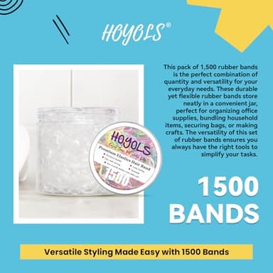 HOYOLS Clear Elastic Hair Rubber Bands, 1500pcs Mini Small Clear Ponytail Elastics Holders for Blond Kids Girls Hair No Crease Damage No Hurt 1 Inch TPU - Image 4