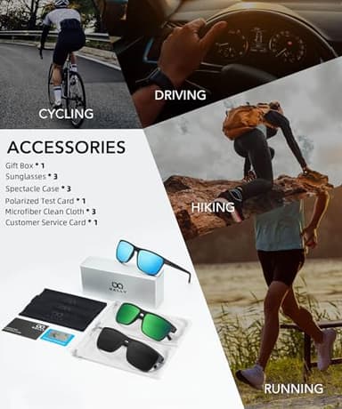 QALLY Polarized Sunglasses Men, Mens Sunglasses Polarized UV protection Lightweight Sun Glasses for Driving Fishing Golf - Image 7