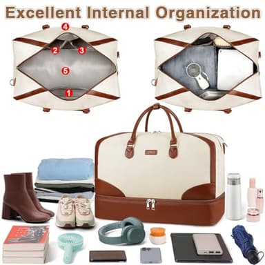 ITIEZY Weekender Overnight Bag for Women - Large Travel Duffel Bag Carry On Tote Bags with Crossbody Bag Toiletry Bag - Image 4