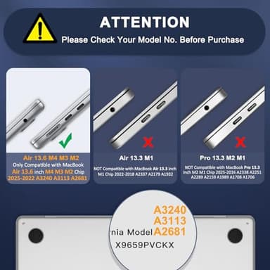 MOSISO Compatible with MacBook Air 13 inch Case 2025 2024 2023 2022 Release M4 A3240 M3 A3113 M2 A2681, Protective Plastic Hard Shell Cover Compatible with MacBook Air 13.6 inch Case, Cherry Red - Image 2