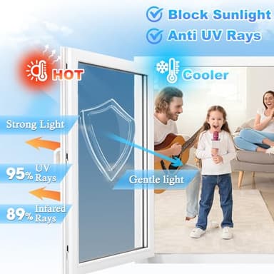 Coavas Window Privacy Film One Way, See Out Not in Windows Tint for Home, Mirror Reflective Blocking Sun Heat Glass Coverings UV Static Cling, 17.5x78.7 Inch - Image 5