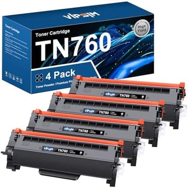 TN760 Toner for Brother Printer Replacement for Brother TN760 TN-760 TN730 TN-730 to use with DCP-L2550DW MFC-L2710DW MFC-L2750DW HL-L2350DW HL-L2370DW HL-L2395DW HL-L2390DW Printer (4 Black - Image 3