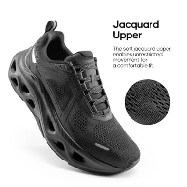 NORTIV 8 Men's Comfortable Walking Shoes MovePropel Athletic Breathable Gym Workout Tennis Jogging Cross Training Non Slip Fashion Running Sneakers,Size 11,All Black,SNWS247M - Image 5