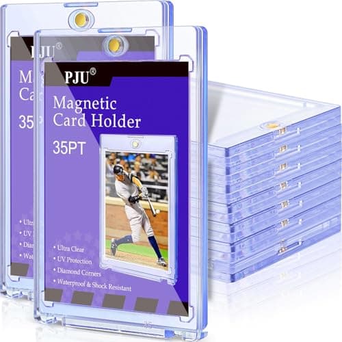 30ct Magnetic Card Holder, 35pt One Card Holder Touch for Trading Cards, U-V Protection Magnetic Card Case for Baseball Cards, Card Protectors Hard Plastic, Display Case for Game Cards, Sports Cards - Image 1