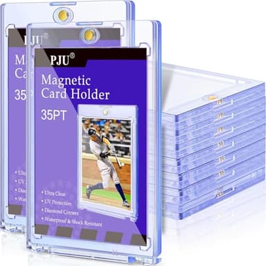 30ct Magnetic Card Holder, 35pt One Card Holder Touch for Trading Cards, U-V Protection Magnetic Card Case for Baseball Cards, Card Protectors Hard Plastic, Display Case for Game Cards, Sports Cards - Image 1