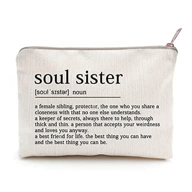 Soul Sister Makeup Case Gifts for Sister Cosmetic Bag Best Friend Toiletry Bag Gift Motivation Quotes Sister Birthday Gift (Soul Sister) - Image 1