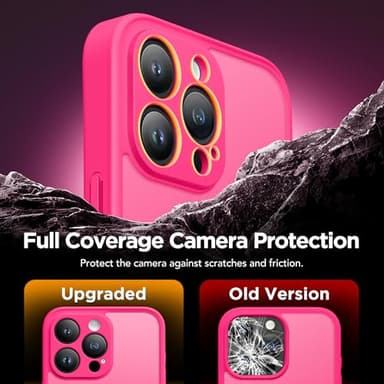 Magnetic for iPhone 13 Pro Max Case, Compatible with MagSafe,[Full Camera Protection][Privacy Screen Protector]Non-slip Matte Translucent Shockproof Phone Cover for iPhone 13 ProMax(Hot Pink) - Image 5