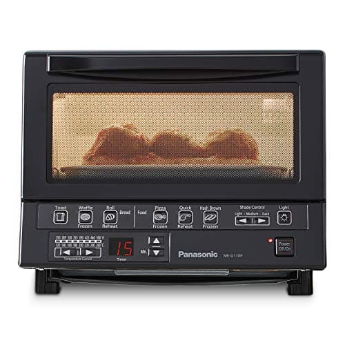 Panasonic FlashXpress Toaster Oven Countertop, 4-Slice Compact Size with Double Infrared Heating, 6 Auto Cook Options and Precise Temperature Control, 1300W - NB-G110P-K (Black) - Image 1