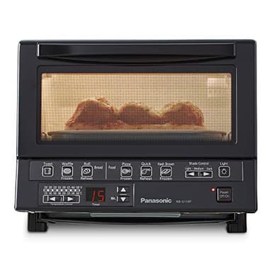 Panasonic FlashXpress Toaster Oven Countertop, 4-Slice Compact Size with Double Infrared Heating, 6 Auto Cook Options and Precise Temperature Control, 1300W - NB-G110P-K (Black) - Image 1